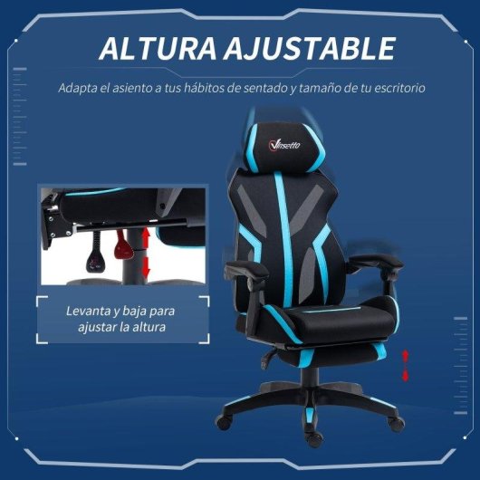 Silla Gaming Ergonómica Welltin T1008 con Reposapiés Retráctil y Reclinable 135°