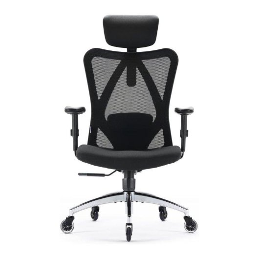 Chaise ergonomique Sihoo M18 avec support lombaire triple et roulettes noires
