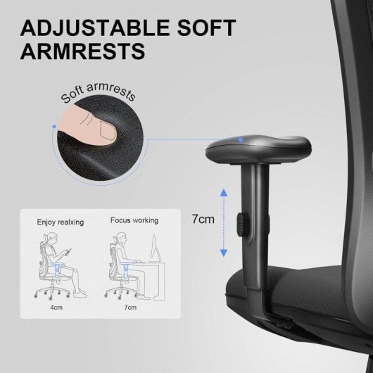 Chaise ergonomique Sihoo M18 avec support lombaire triple et roulettes noires