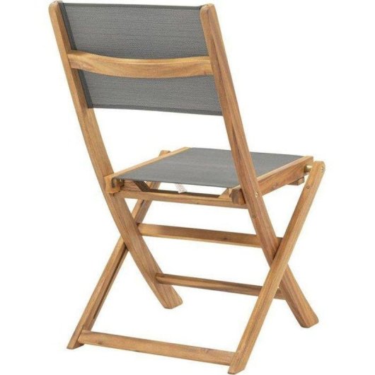 Chaise pliante NO NAME Eden Textilene Gris FSC Acacia