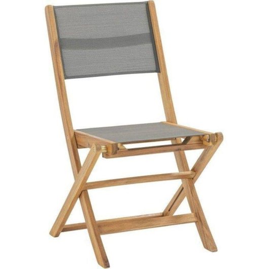 Chaise pliante NO NAME Eden Textilene Gris FSC Acacia