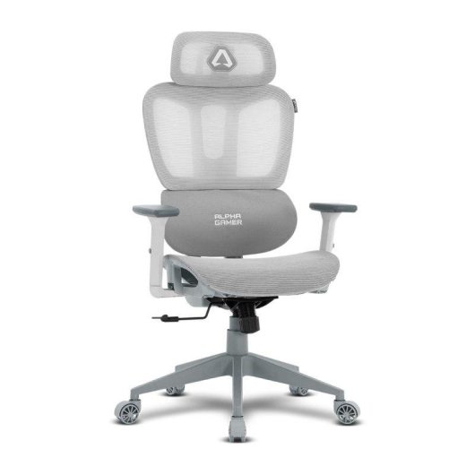 Chaise Alpha Gamer Luna Grey Malha Respirante