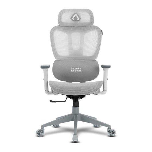 Chaise Alpha Gamer Luna Grey Malha Respirante