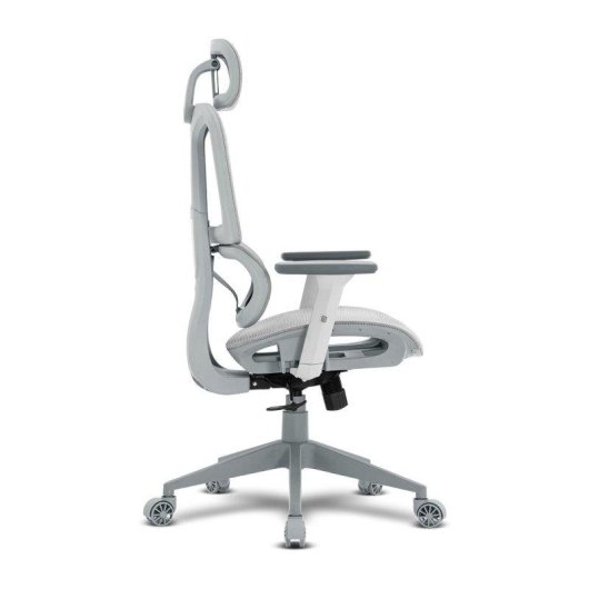 Chaise Alpha Gamer Luna Grey Malha Respirante