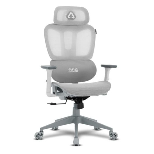 Chaise Alpha Gamer Luna Grey Malha Respirante