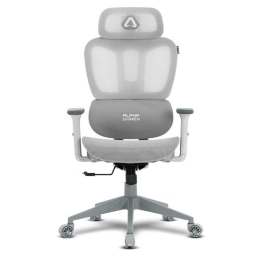 Chaise Alpha Gamer Luna Grey Malha Respirante