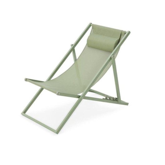 Tumbona plegable Sabaideco Paroskaki textilene kaki verde respaldo ajustable