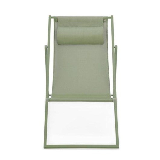 Tumbona plegable Sabaideco Paroskaki textilene kaki verde respaldo ajustable