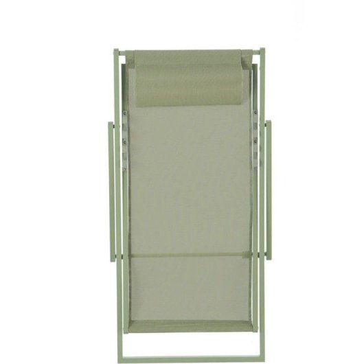 Tumbona plegable Sabaideco Paroskaki textilene kaki verde respaldo ajustable