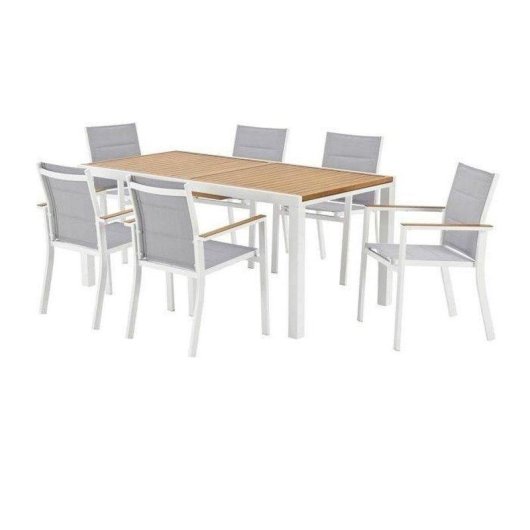 Conjunto de Jantar Exterior Louna Sabaideco Extensivel Alumínio 8 Lugares