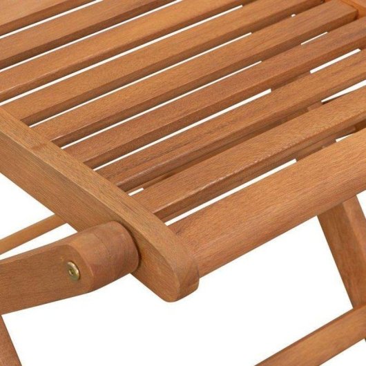Conjunto de 4 cadeiras de jardim dobraveis em acacia FSC acabamento natural