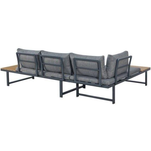 Außenlounge Bora fuer 4 Sitzplaetze Polywood Grau