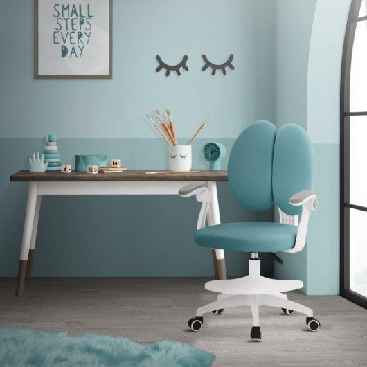 Silla Giratoria Infantil ML Design Doble Respaldo Petróleo Regulable