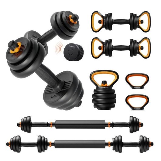Kit de Pesos Conectados Fed V2 40kg - Halteres Barra e Kettlebell