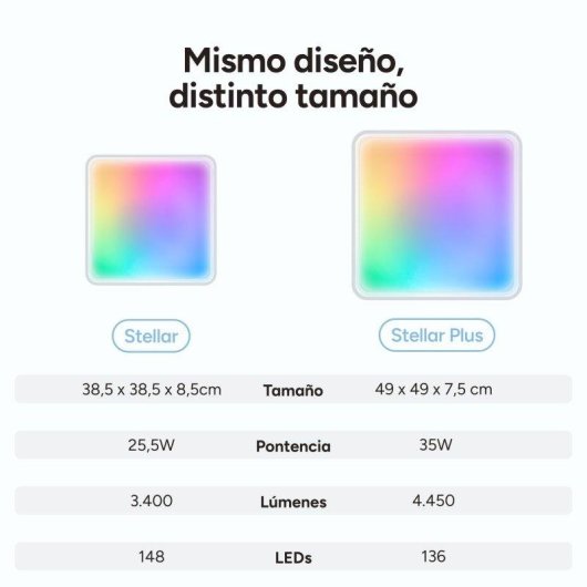 Plafón inteligente Ksix Stellar 3400 Lm 25,5W RGBIC CCT altavoz