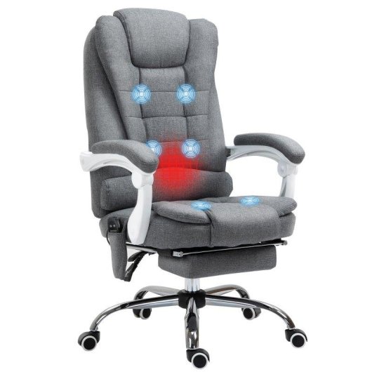 Silla de Oficina Welltin con Masaje y Calefacción Gris 120 kg