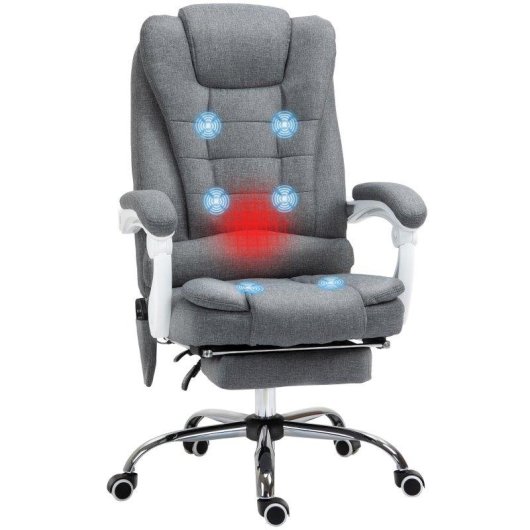 Silla de Oficina Welltin con Masaje y Calefacción Gris 120 kg