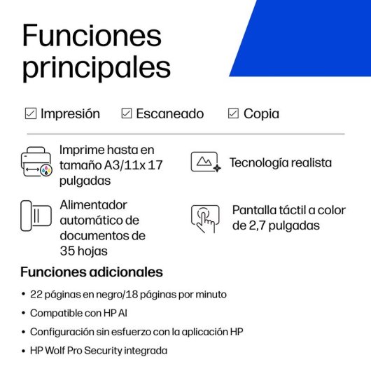 Multifunción HP OfficeJet Pro 9720 Inyección Color Wi-Fi Dúplex A3 + 3 Meses de Instant Ink Gratis