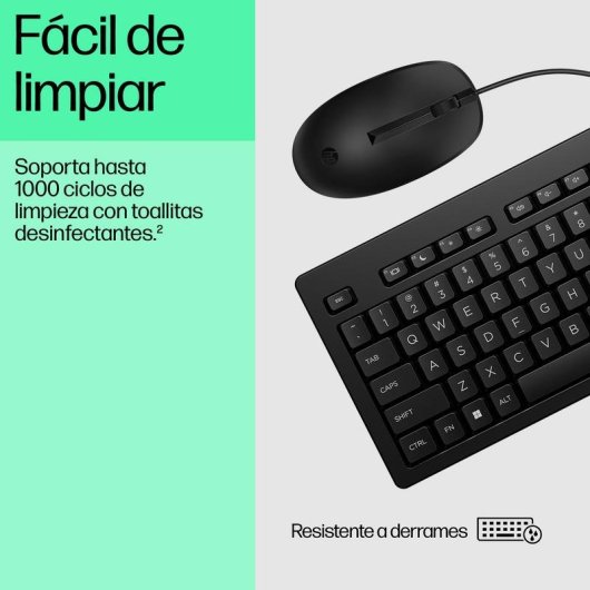 Tastatur HP 225 Komplett kabelgebunden mit optischer USB-Maus schwarz ambidextrös