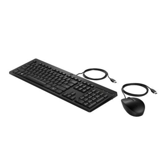 Tastatur HP 225 Komplett kabelgebunden mit optischer USB-Maus schwarz ambidextrös