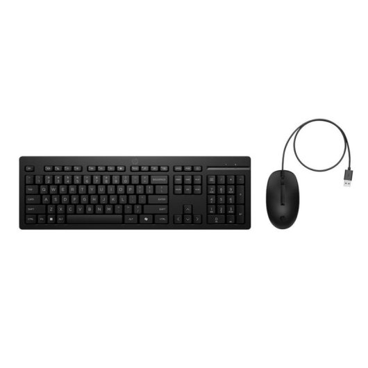 Tastatur HP 225 Komplett kabelgebunden mit optischer USB-Maus schwarz ambidextrös
