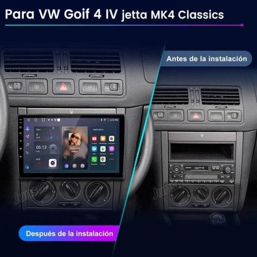 Autoradio Junsun 9 pouces Android 15 CarPlay GPS VW Golf IV