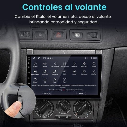 Autoradio Junsun 9 pouces Android 15 CarPlay GPS VW Golf IV