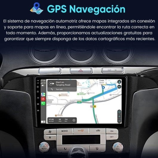 JUNSUN Autoradio 2+64GB CarPlay Android Auto GPS WiFi para Ford S-Max WA6 2006-2014