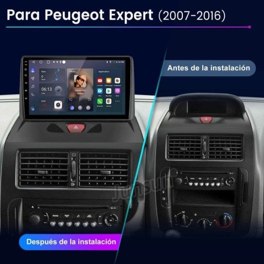 Autoradio JUNSUN 2+64gb Carplay Android Auto Gps Wifi Peugeot Expert