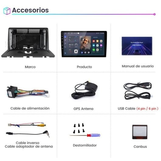 Autoradio JUNSUN 2+64gb Carplay Android Auto Gps Wifi Peugeot Expert