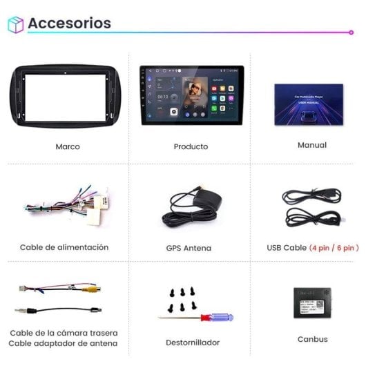 Autoradio Junsun 9p Android 15 CarPlay Android Auto Gps Wifi