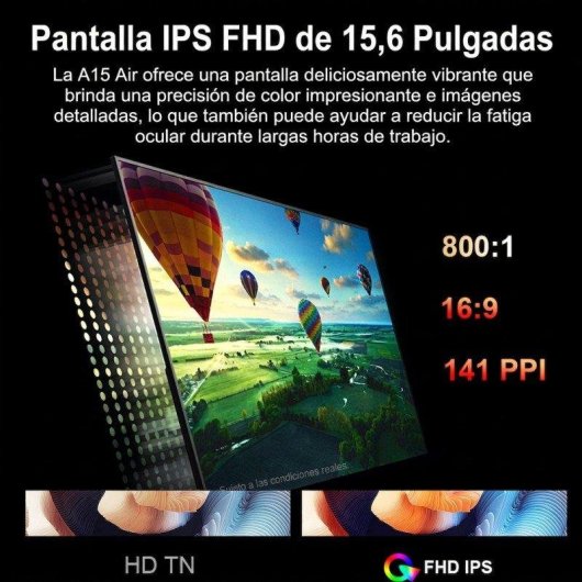 Laptop Ninkear A15 Air 15,6" AMD Ryzen 5 3500U 16GB Radeon Vega 8 512GB SSD Windows 11 Full HD