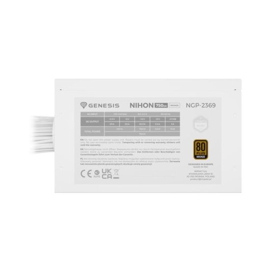 Fuente de alimentación GENESIS Nihon 750NM 750W 80 PLUS Bronze activa