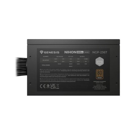 Fuente de alimentación GENESIS Nihon 650NM 650W 80 PLUS Bronze activa