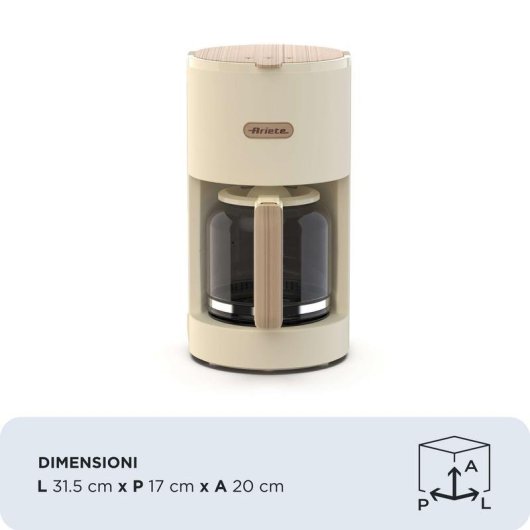 Cafetière à filtre Ariete 1394 12 tasses 900 W avec fonction maintien au chaud