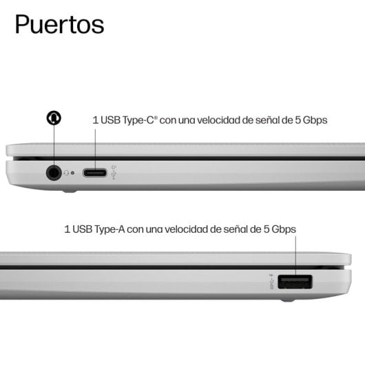 Portátil HP Chromebook 14a-nm0006nsx, 14", MediaTek Kompanio, 8 GB RAM, 128 GB UFS, ChromeOS