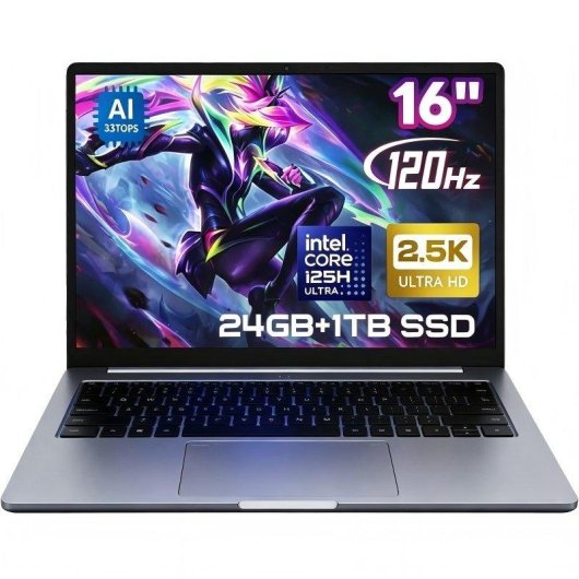 Portátil Ninkear N16 Pro+ 16" Intel Core Ultra 5 125H 24GB Windows 11 1TB SSD Intel Arc pantalla 2.5K