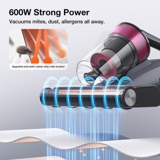Aspirador de Estofos Jimmy BX8 600W Luz UV Ultrassónico Vento Quente