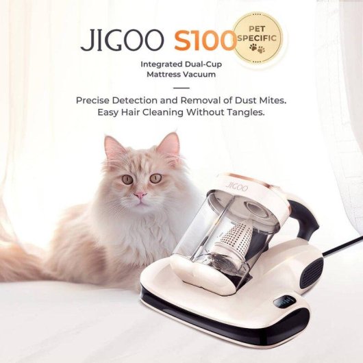 Aspirador de Tapicerías JIGOO S100 350W 12 KPa Blanco Doble Depósito