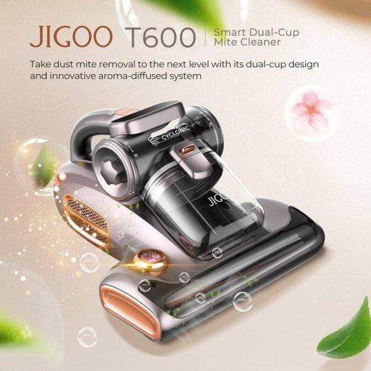 Aspirapolvere JIGOO T600 700W Doppio Serbatoio Antiacari 99,99% Grigio