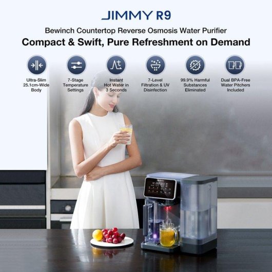 Purificador de agua JIMMY R9 con ósmosis inversa y calentamiento instantáneo