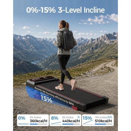 Tapis de course Robore U19 Inclinaison 15% Vitesse 8 km/h Charge 120 kg