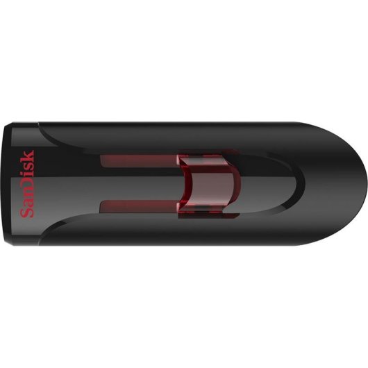 Unidad flash USB SanDisk Cruzer Glide 64GB USB 3.0 retráctil negra y roja