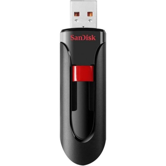 Unidad flash USB SanDisk Cruzer Glide 64GB USB 3.0 retráctil negra y roja