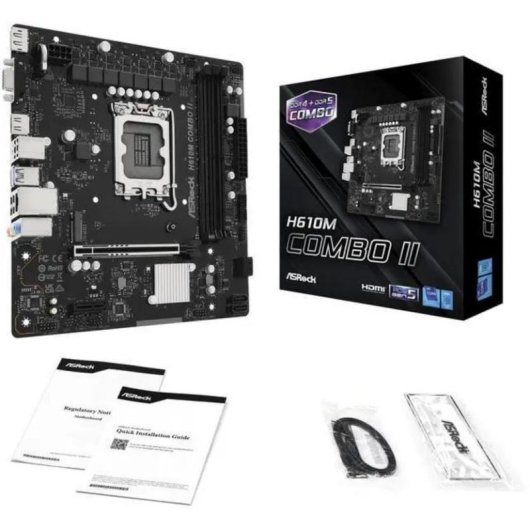 Carte mère ASRock H610M COMBO II Intel H610 LGA 1700 DDR4/DDR5 Micro ATX