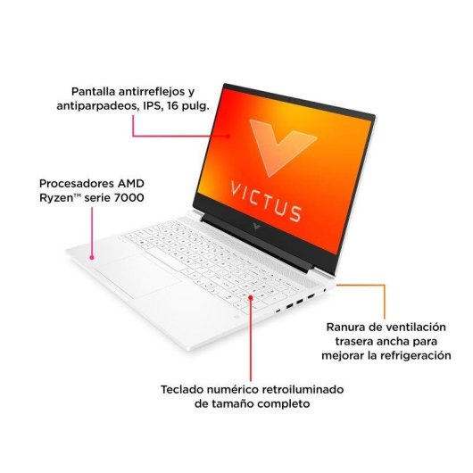 Portátil HP Victus Gaming 16-s0018ns 16,1" AMD Ryzen 7 7840HS 16GB 512GB SSD RTX 4050 Windows 11