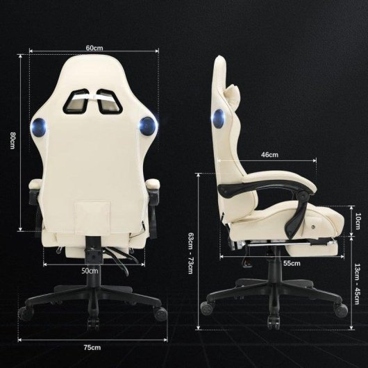 Cadeira GTPLAYER Gaming Ergonomica com Altavoces Reposapes