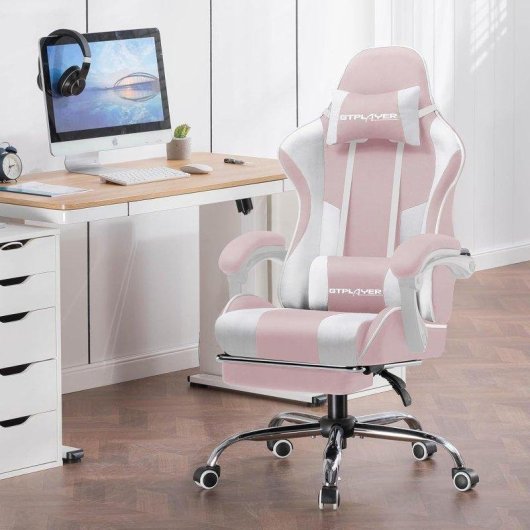 Sedia Gaming GTPLAYER Ergonomica con Poggiapiedi Massaggio Lombare