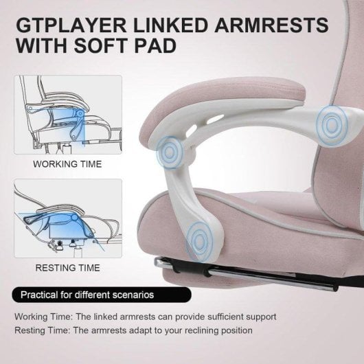 Sedia Gaming GTPLAYER Ergonomica con Poggiapiedi Massaggio Lombare