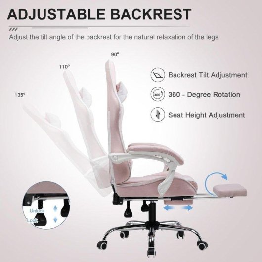 Sedia Gaming GTPLAYER Ergonomica con Poggiapiedi Massaggio Lombare